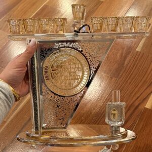 Elegant Gold and Silver Menorah Spinning dreidel. Perfect for Hannukah